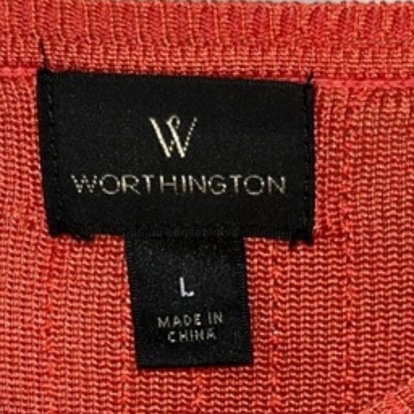 Worthington Orange Textured Stripe Dolman Knit Tunic NWOT - Picture 7 of 9